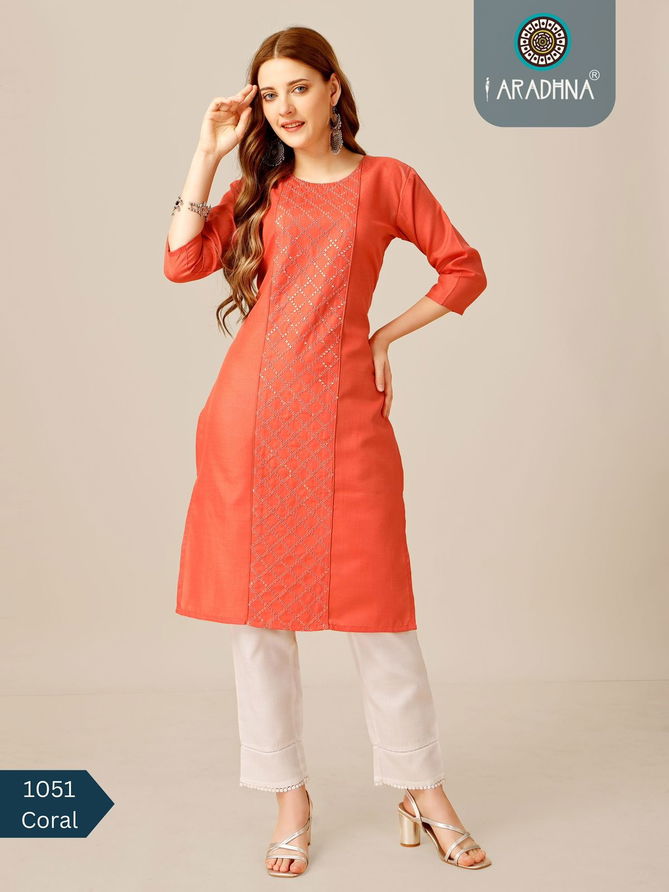 1051 Designer Cotton Kurtis With Bottom Catalog
